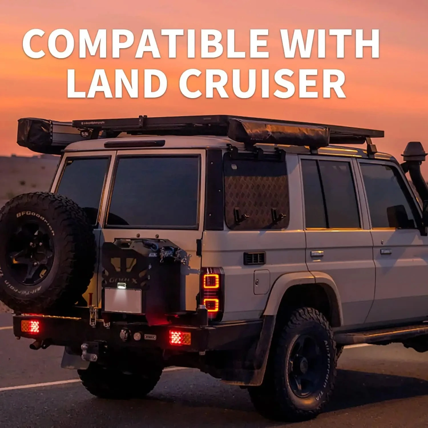 أضواء خلفية LED لسيارة TOYOTA Land Cruiser 70 LC70 1984-2021 الضوء الخلفي مع مؤشر متسلسل DRL للرسوم المتحركة #6