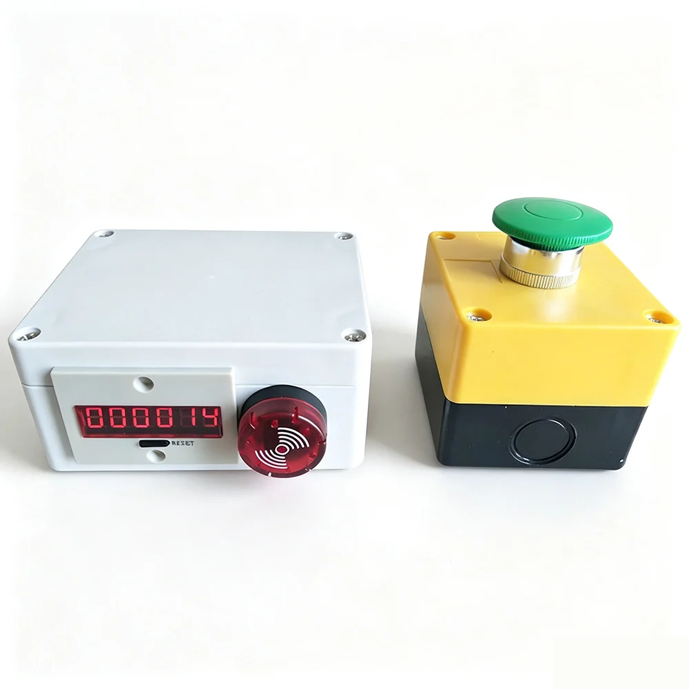 DC24、AC220V Hand Press Electronic Digital Tally Counter, Audible Manual Click Counter for Vehicle & Workbench Manual Statistics