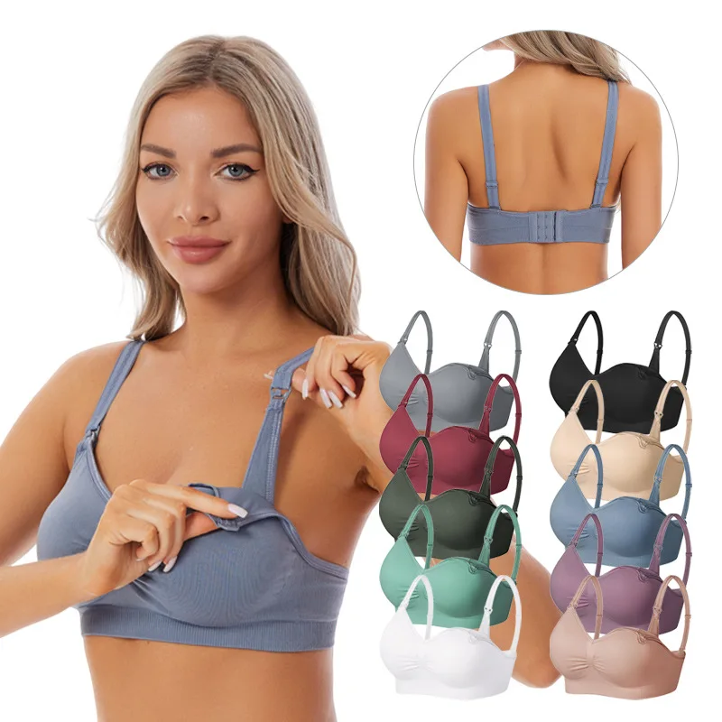 

Large Size Breastfeeding Top Open Buckle Portable Breastfeeding Postpartum Maternity Underwear Thin Large Cup Gathering Bra