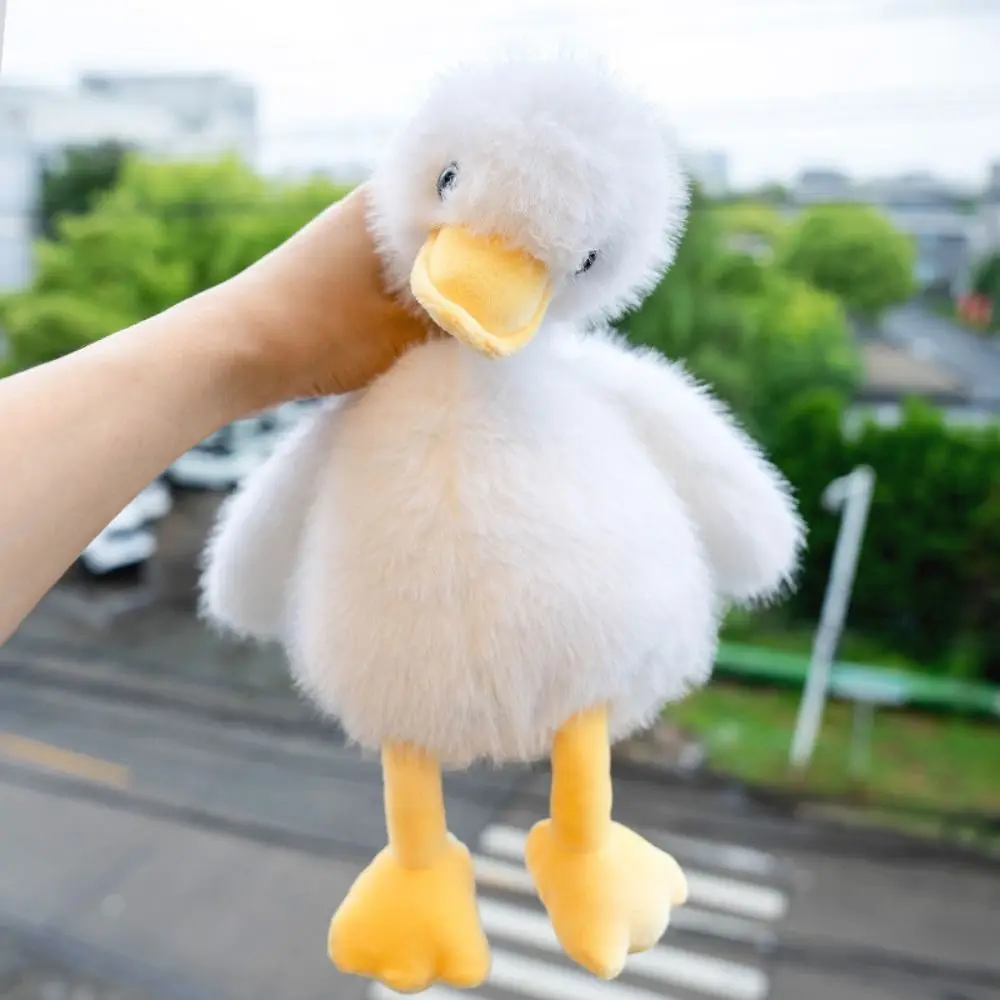 Simulation Yellow Duck Plush Lifelike Goose Stuffed Animals Long Hair Duck Plushies Sleeping Cartoon Duck Stuffed Doll Kids Toys