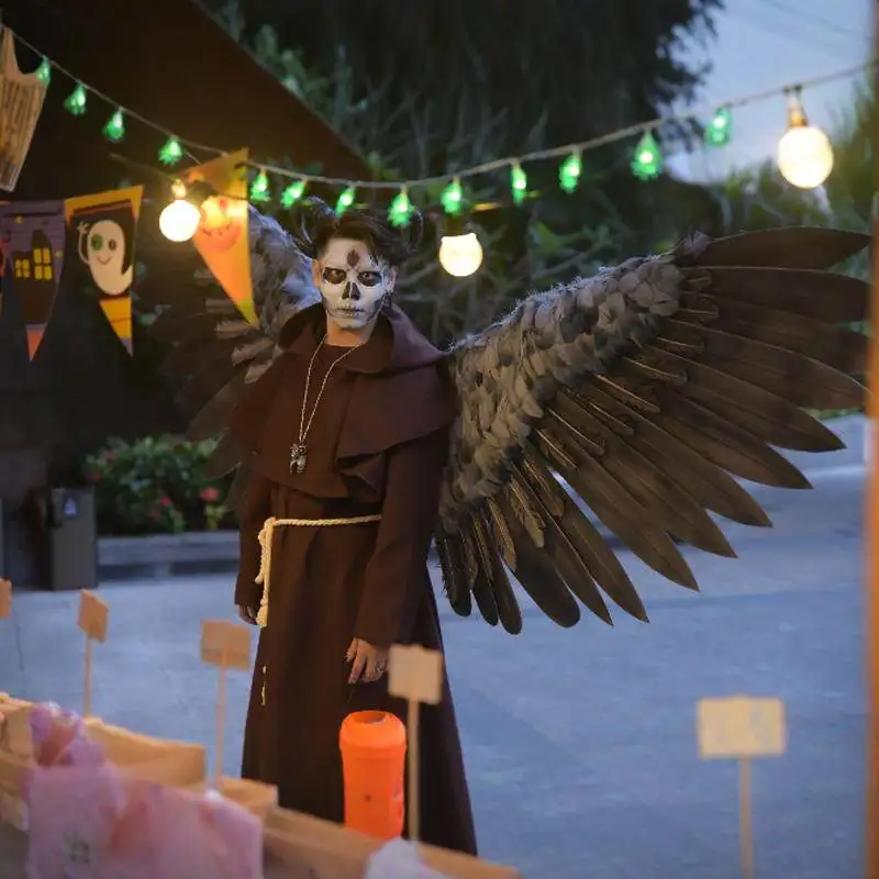 

New Customized Gray Angel Wings Electric Retractable Wings Halloween Cosplay Movable Electric Folding Wings