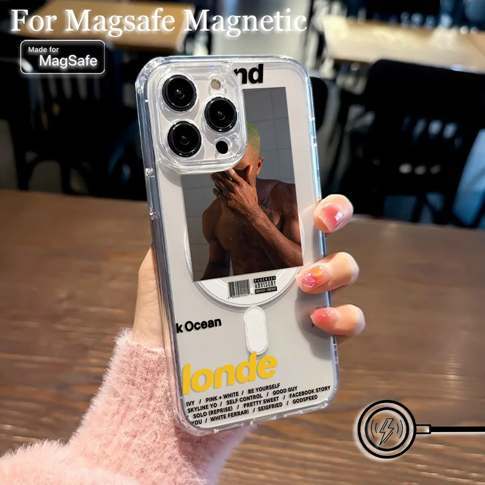 Singer Frank Blonde Oceans Hot Magsafe Magnetic Phone Case for iPhone 16 15 14 13 12 11 8 7 Plus Pro Max X XSMax Clear Tpu Cover