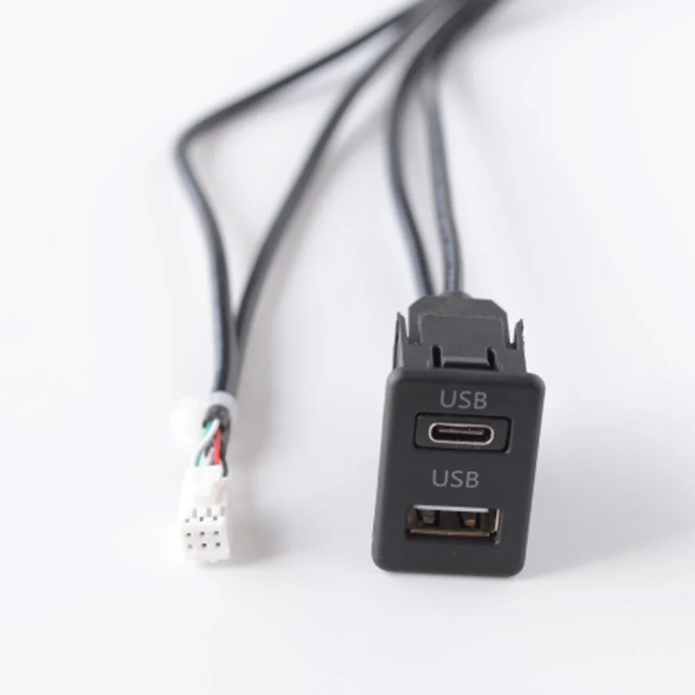 Car Navigation Machine 6 Pin To USB+TYPE-C Audio Input USB Port Panel Interface USB Interface Panel Electronics Accessories