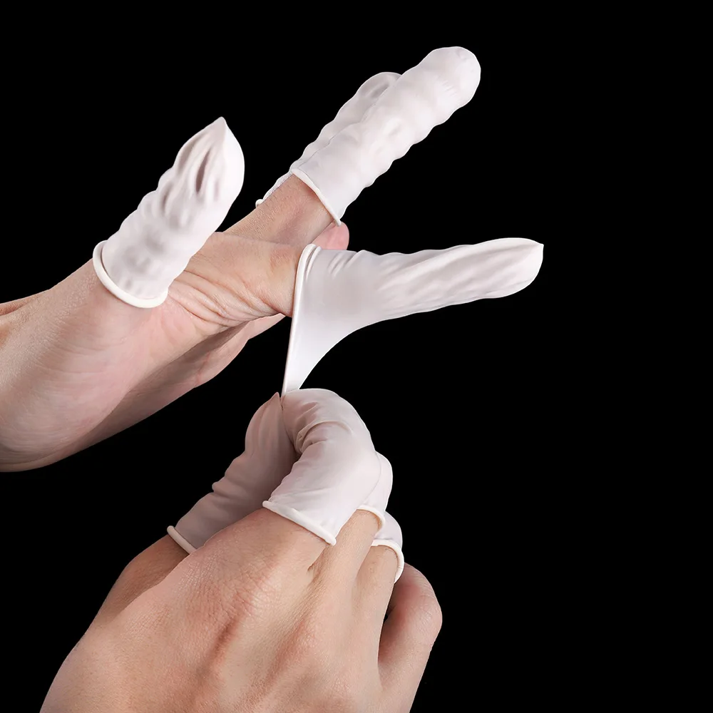 50Pcs Disposable Latex Finger Cots, Beauty and Acne Removal, Manicure Disposable Finger Cots, Transparent Outdoor Finger Cots