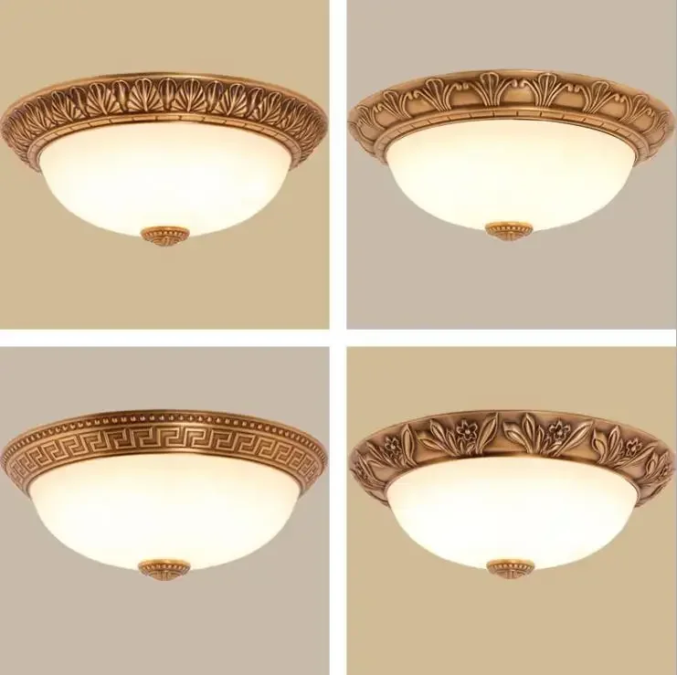 

All Copper New Chinese Simple Ceiling Lamp Bedroom Living Room Study Balcony Entrance Corridor LED Lighting Ceiling Lamp