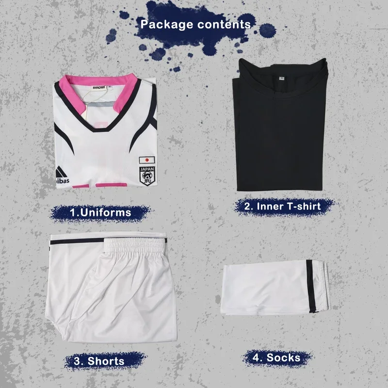 AA الأزرق قفل أنيمي Sae Shidou أيكو شوتو سيندو تأثيري حلي شعر مستعار U20 زي كرة القدم ارتفع صافي الاصطناعية هالوين G 2025 جديد