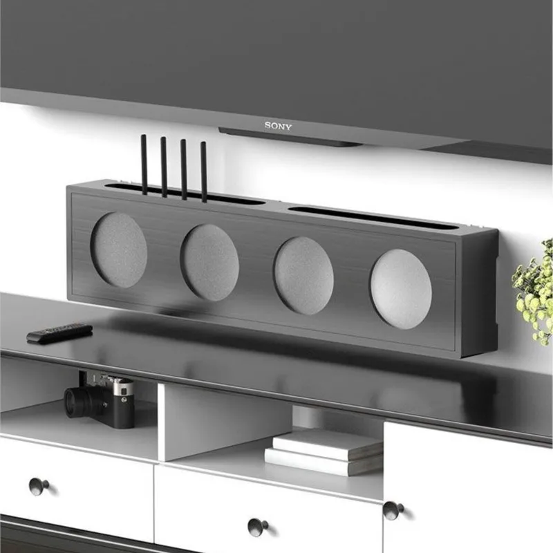 Optical Modem Router Storage Box Wall Mounted Non Perforated TV Set-top Box Storage Rack Socket Wire Sorting Storage Box ZF287