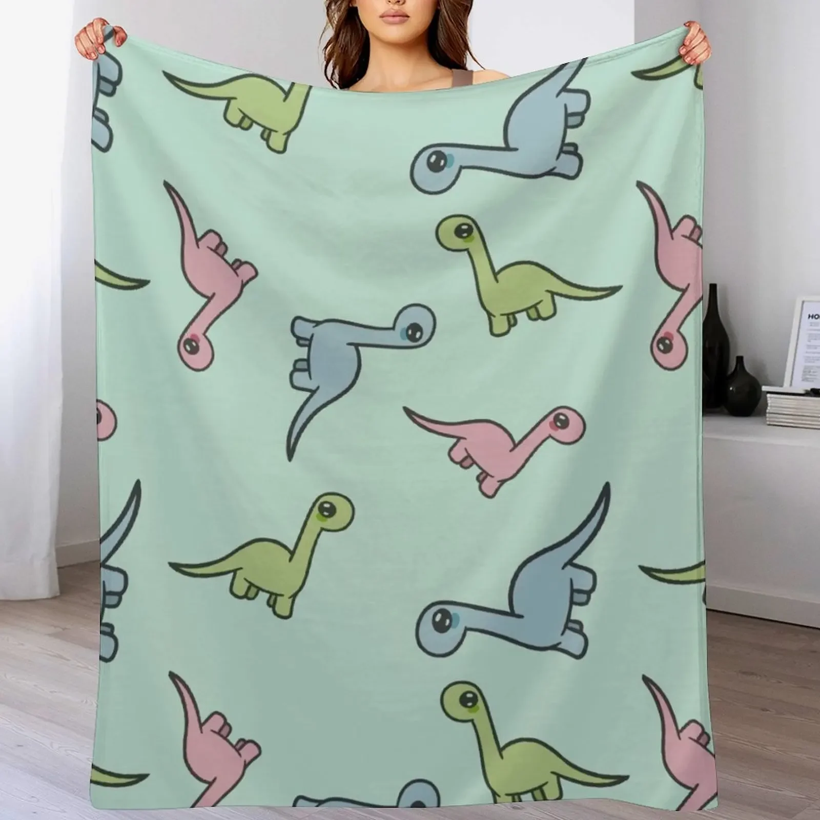 

Dino pattern Throw Blanket Single Flannels for winter Thins Blankets