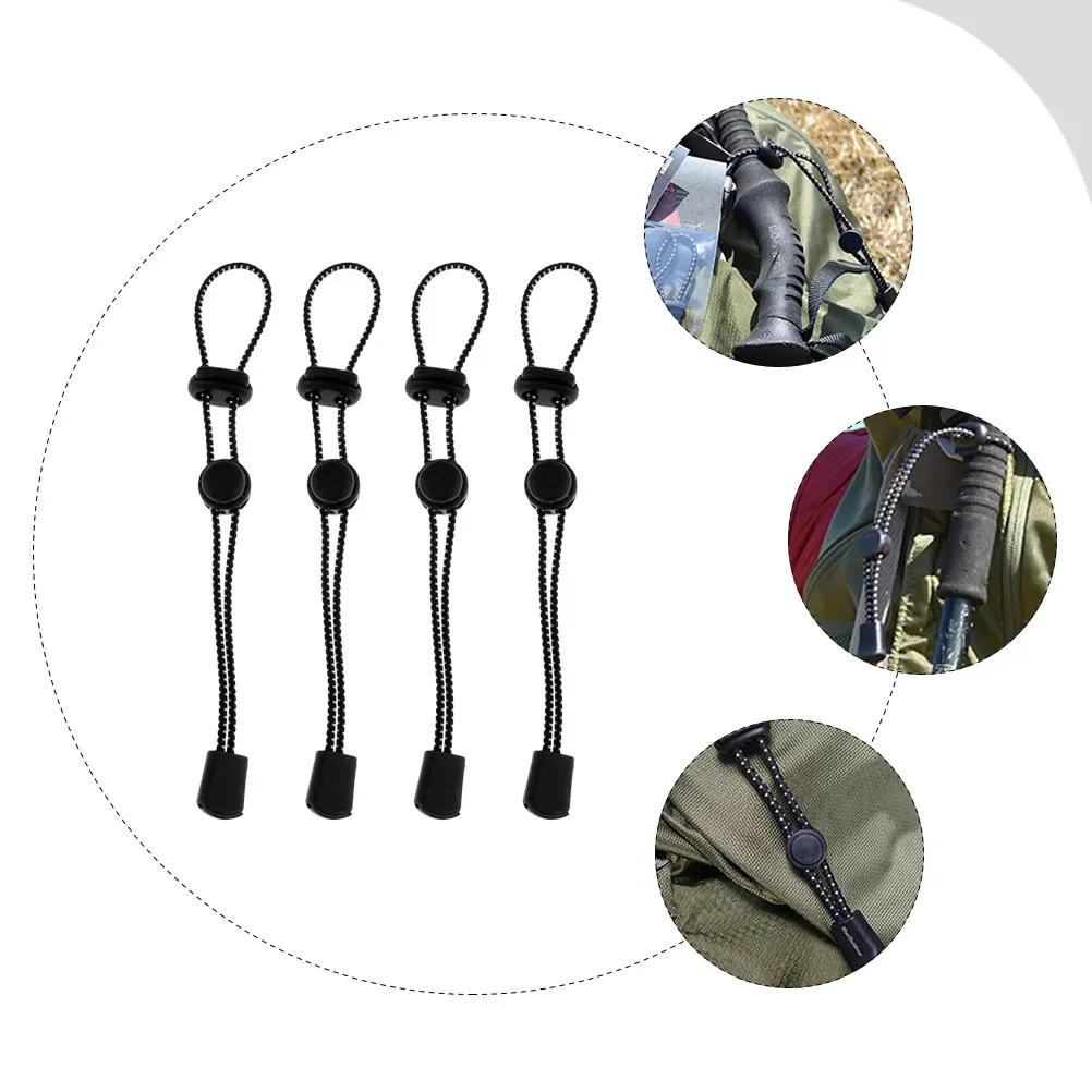 

4pcs Mountaineering Backpack Lanyard Climbing Stick Straps Elastic Cord Hiking Accessories Trekking Pole Holder for Camping