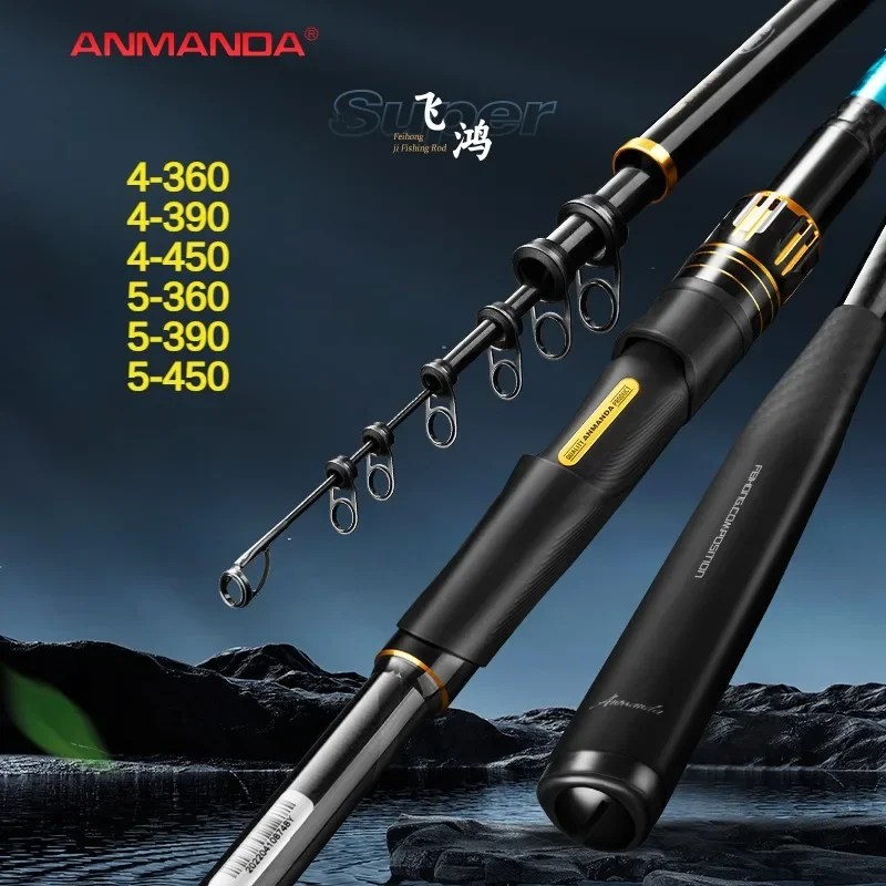 

Anmanda-Rock Fishing Rod Telescopic Fishing Rod Sea Fishing Rod Carbon Ultra Light Ultra Hard Far Throw Large Objects 3.9m 4.5m