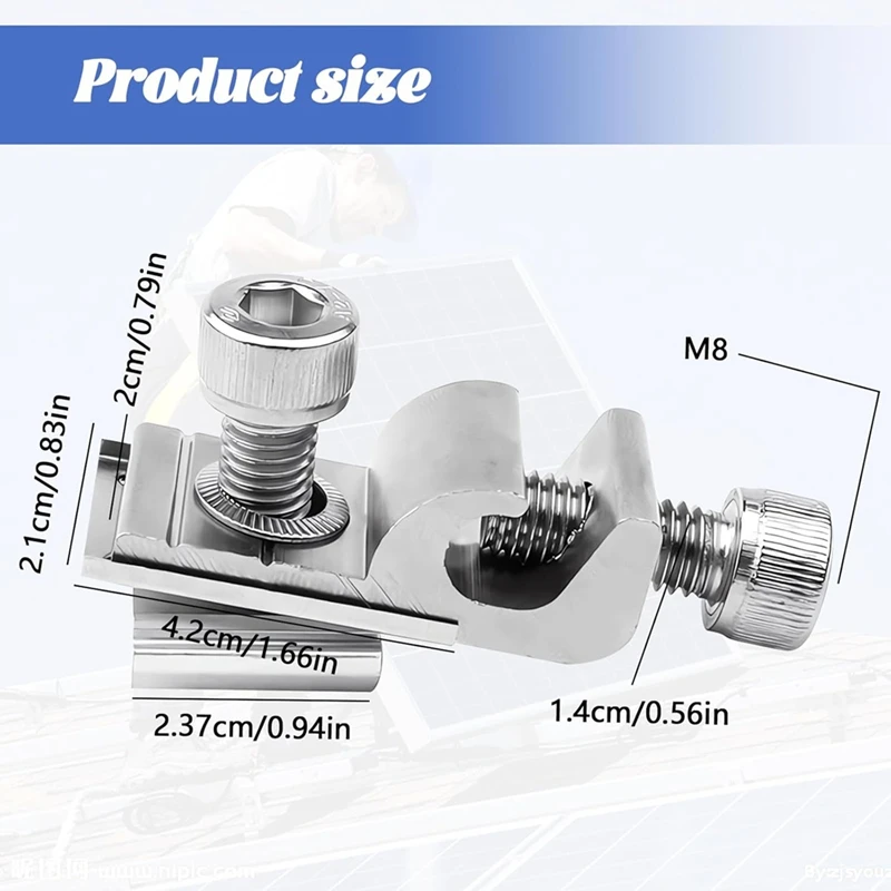 AB42-Solar Panel Grounding Clips, Solar Panel Ground Lug Standard, Solar Panel Mounting Brackets, Grounding Eyelets,Pack Of 6