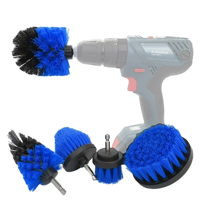 3Pcs/6pcs/11pcs Round Full Electric Bristle Drill Brush Rotary Cleaning Tool Set Scrubber Cleaning Tool Brushes Car Wash Tool