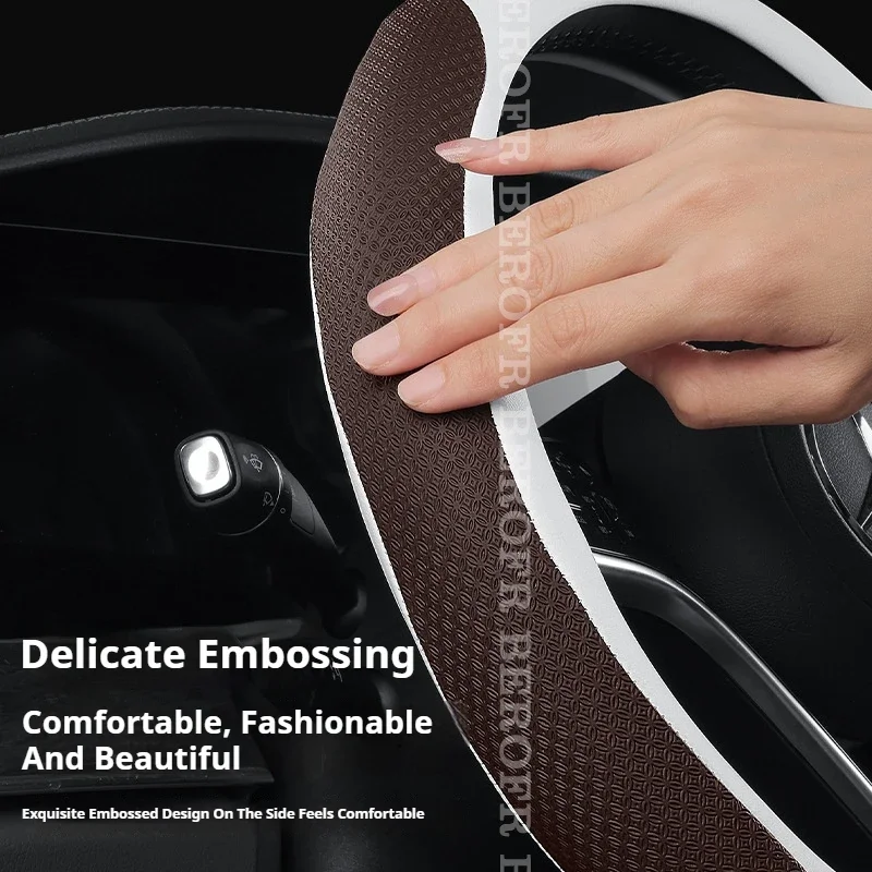لأوبل أسترا H موكا X Canbus Meriva Insignia ABC غطاء عجلة قيادة السيارة بولي Leather الجلود 11 ألوان عدم الانزلاق اكسسوارات السيارات