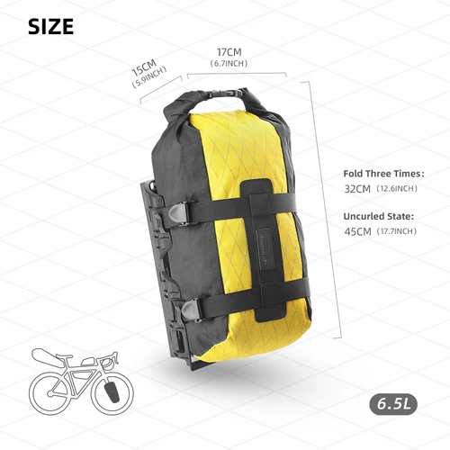 Imagen 2 del producto Rhinowalk Bolsa para horquilla de bicicleta 2 piezas, bolsas para bicicleta mejoradas de liberación rápida con forro impermeable, bolsas de equipaje de viaje de larga distancia