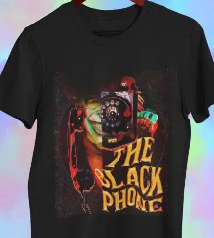 

Black Phone, Terrifying Pattern T-shirt, Minimalist T-shirt, Retro T-shirt, Nostalgic T-shirt, Birthday Gifts for Men and Women