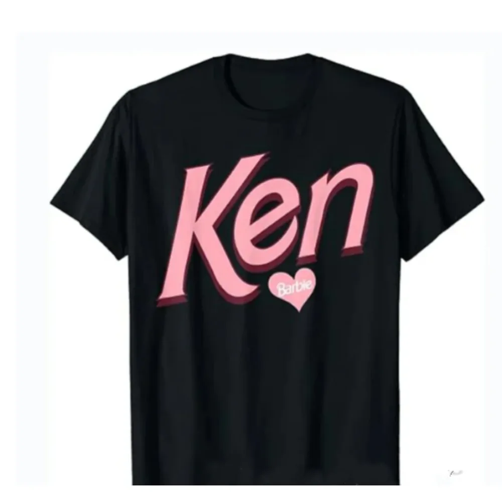 Summer Women Cotton T-Shirt Barbie Valentines Ken Clothing Fashion Tops Tees Female Casual Solid Color Oversized Streetwear