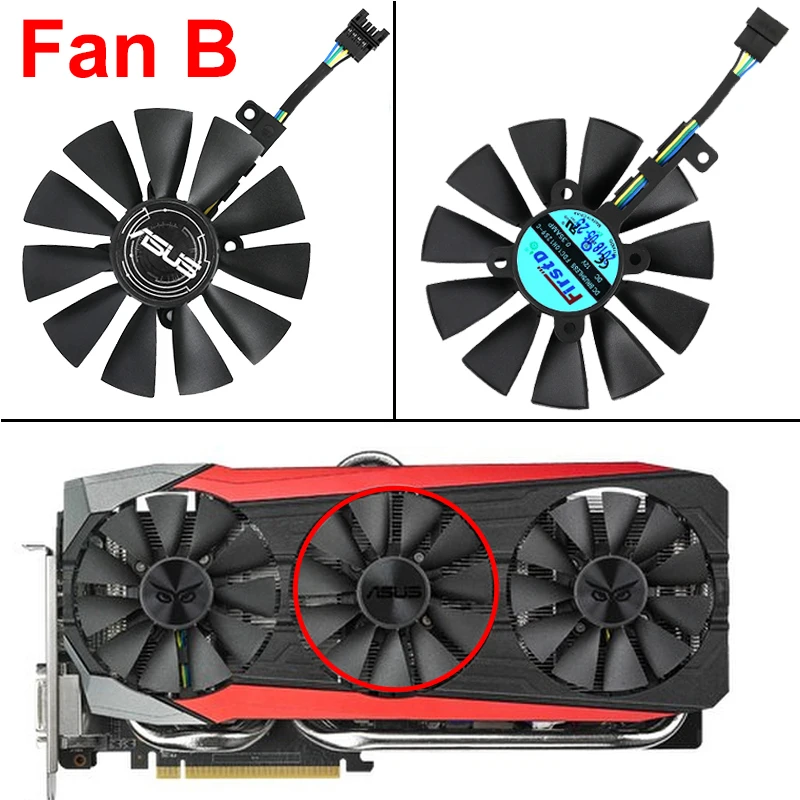 Ventola Di Ricambio Per ASUS Strix GTX 980Ti, 1060, 1080, 1070, RX 480/580, VEGA, 12V