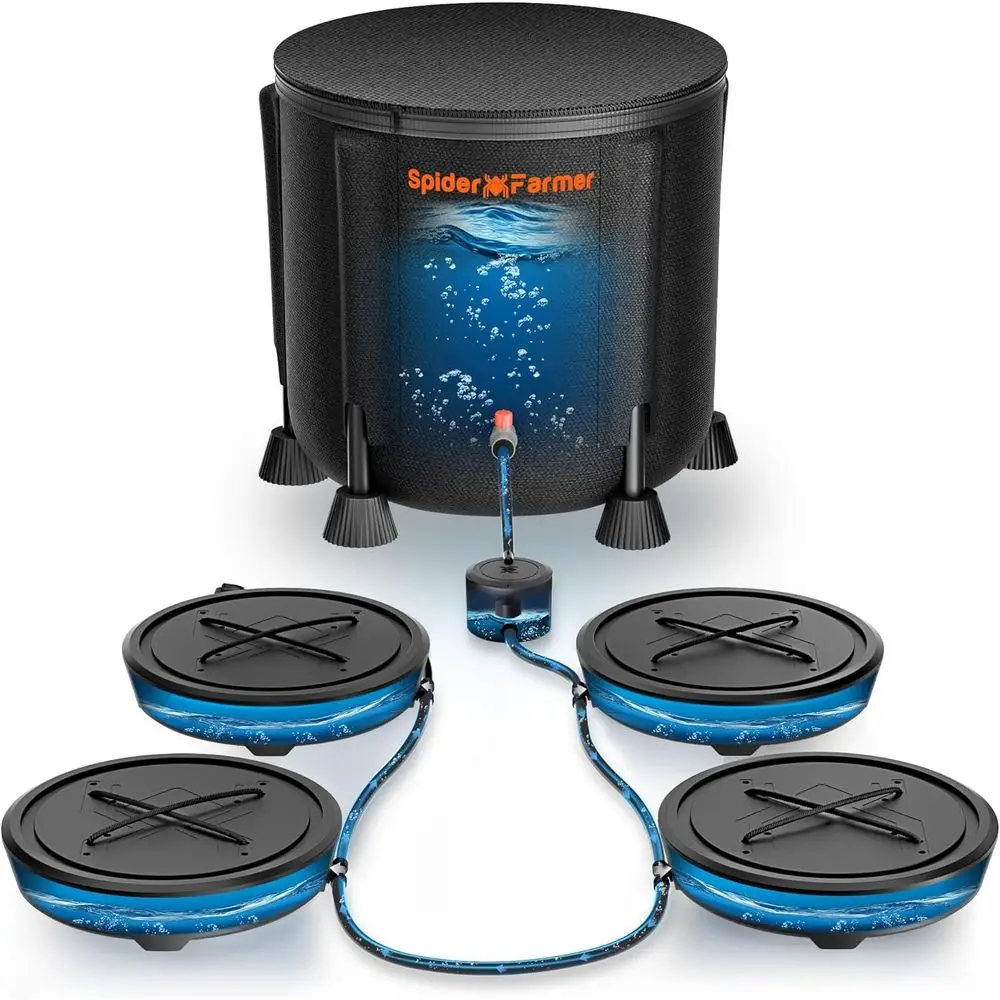 

Gravity Fed 4-Outlet Watering System with 13 Gallon Tank, No Electricity Required, Suitable for 4x4 and 5x5 Grow Tents, Compatib