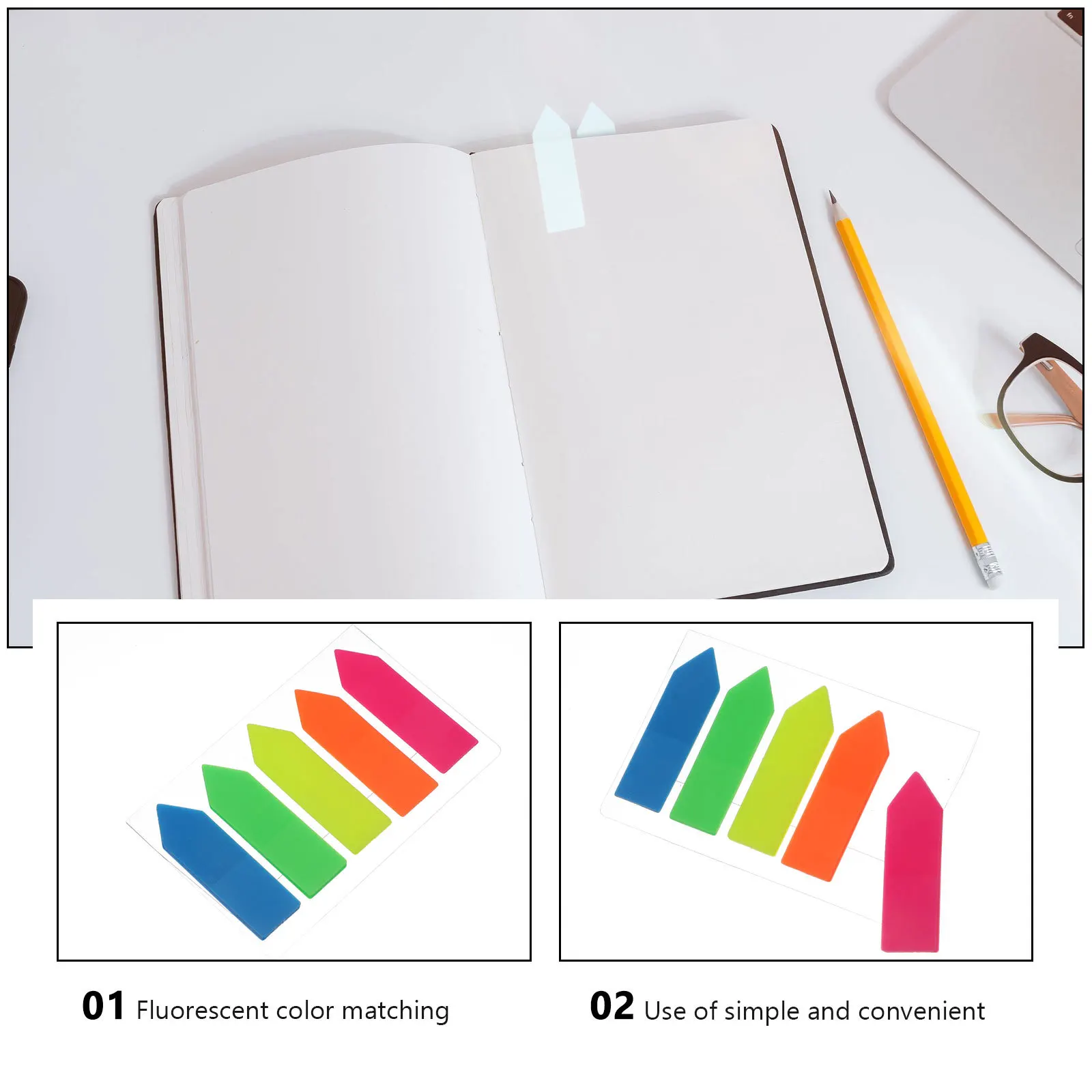 10Sets Colorful Sticky Memo Pads Self-Adhesive Notes Index Stickers for Books Reports Diary Journal Office Supplies Reminder