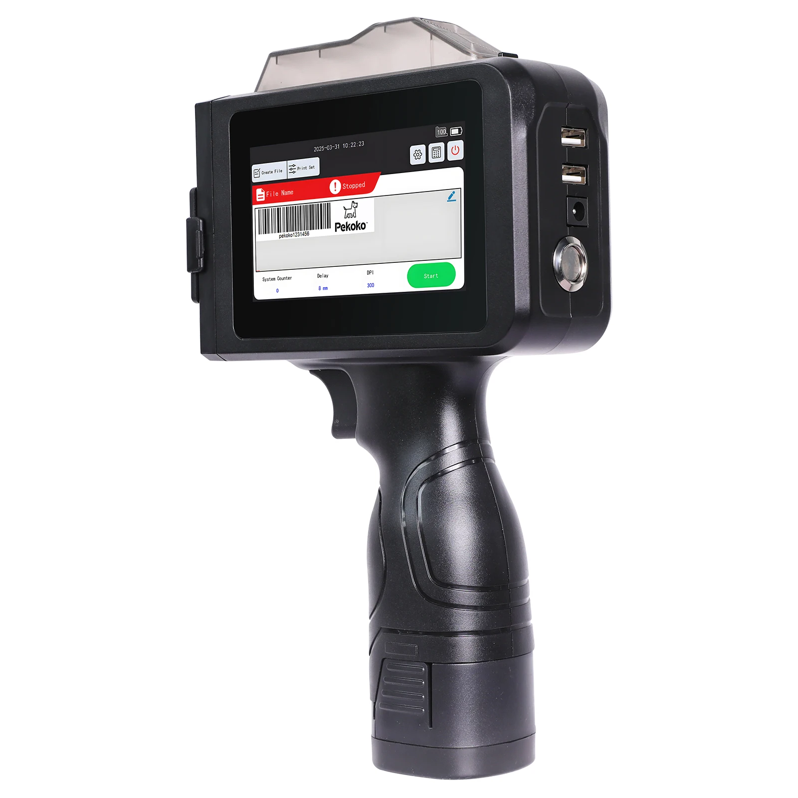 Impresora de inyección de tinta portátil M9, impresoras de códigos por lotes, escáner inalámbrico y computadora conectada para fecha, número, QRcode, código de barras, fecha, imagen