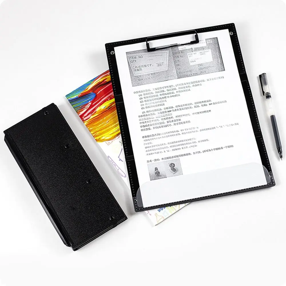 Durable Foldable Nursing Clipboard with Clip Colorful A4 File Board Clip 2/3 Layers Letter Size Writing Pad Work