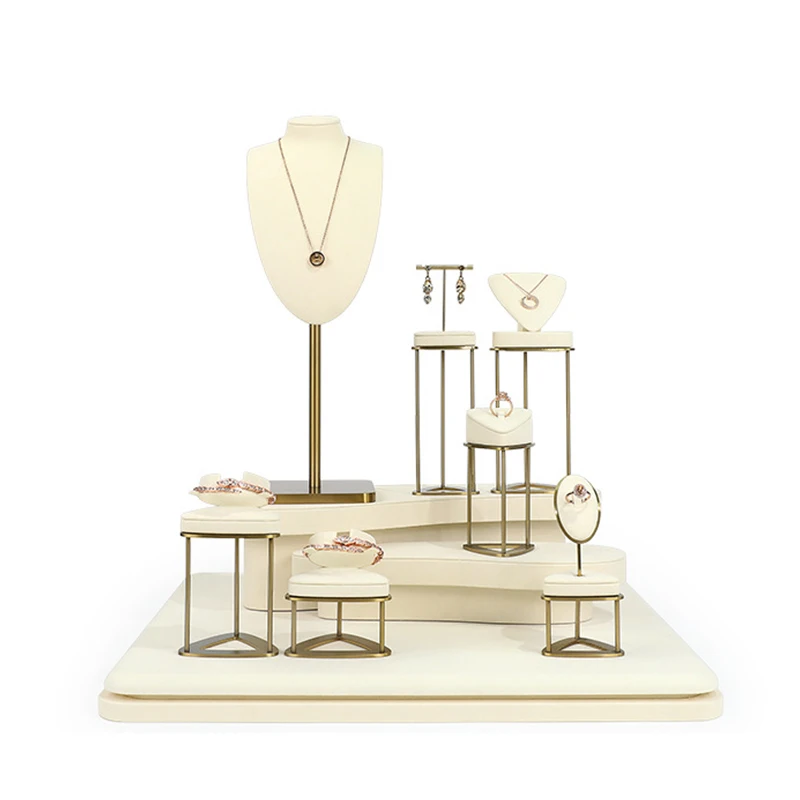 

Off-white ultra-fine high-end jewelry window display rack, accessory display stand, necklace ring jewelry display props