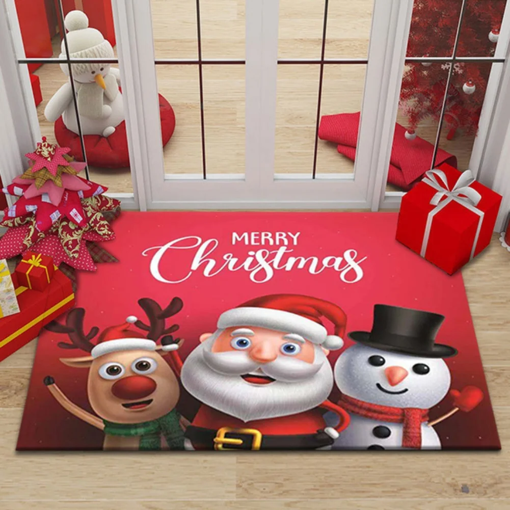 1pc Christmas Home Door Decoration Carpet Mat 40*60/50*80/60*90/80*120cm Household Anti-slip 3D Inkjet Floor Mats Ornament