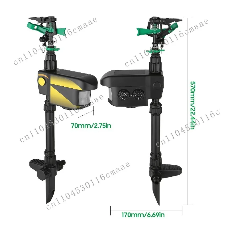 Three Time Modes, Adjustable Spray Angle and Distance, Solar Energy Movement Activate Spray