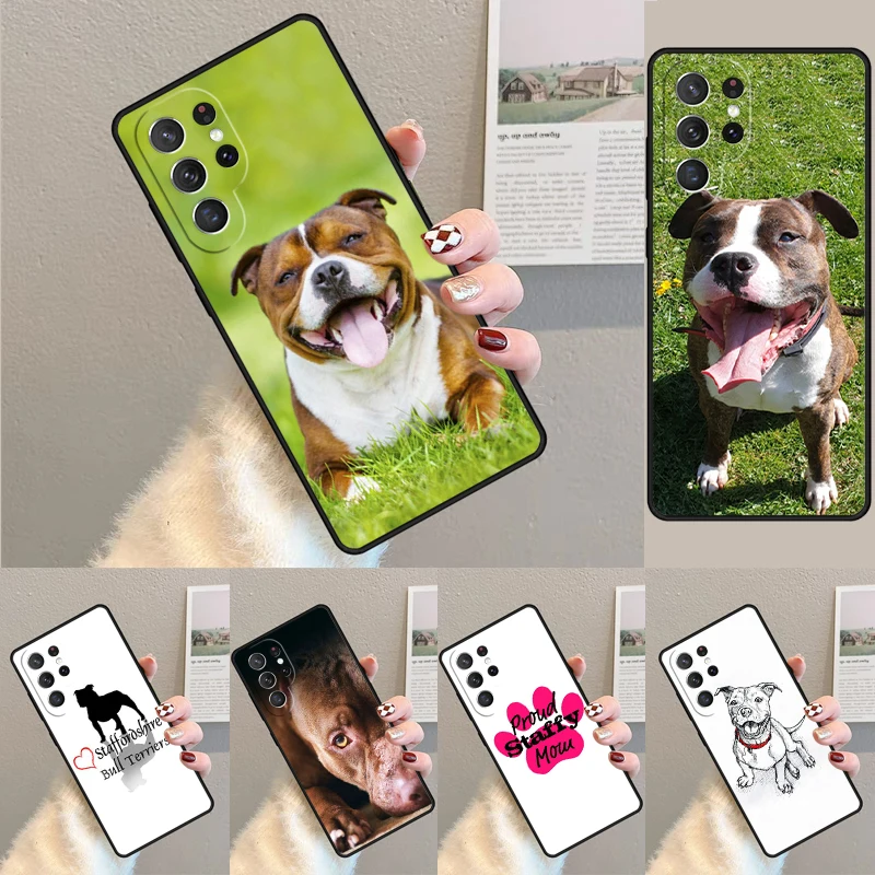 Cover For Samsung Galaxy S24 Ultra S21 S22 S8 S9 S10E Note 10 20 Plus FE S23 Staffordshire Bull Terrier Staffy Dog Phone case