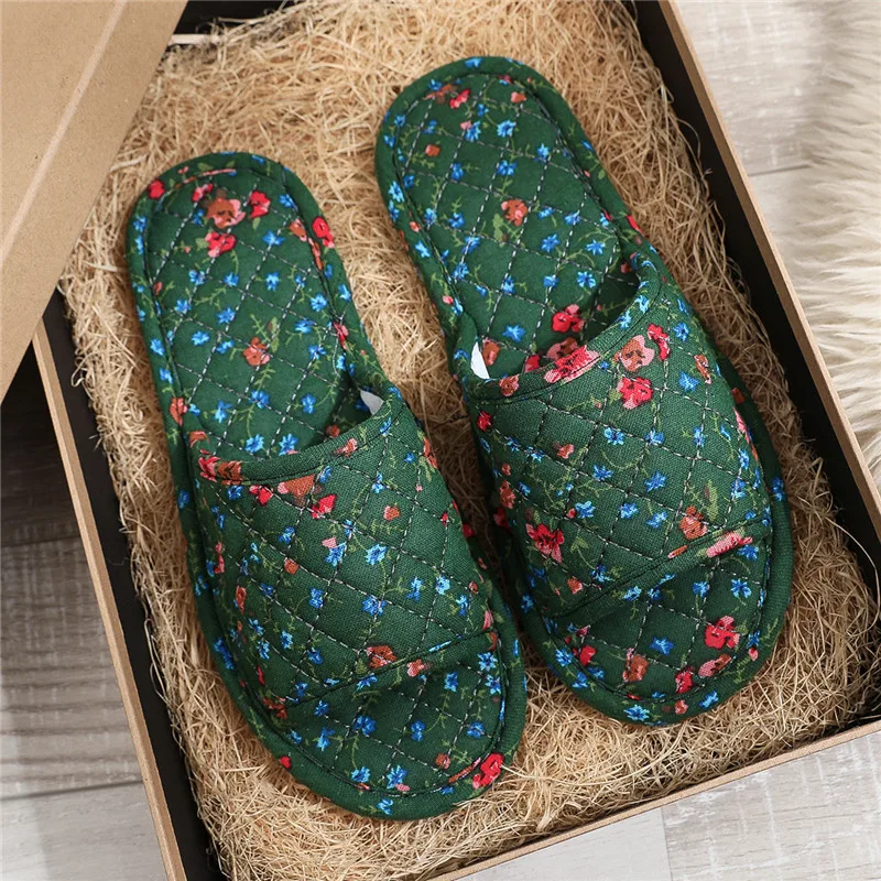 

Домашние тапочки из хлопчатобумажной льняной ткани в европейском стиле, мягкие бесшумные домашние тапочки Home oes, осенне-зимняя домашняя напольная плитка, приятная