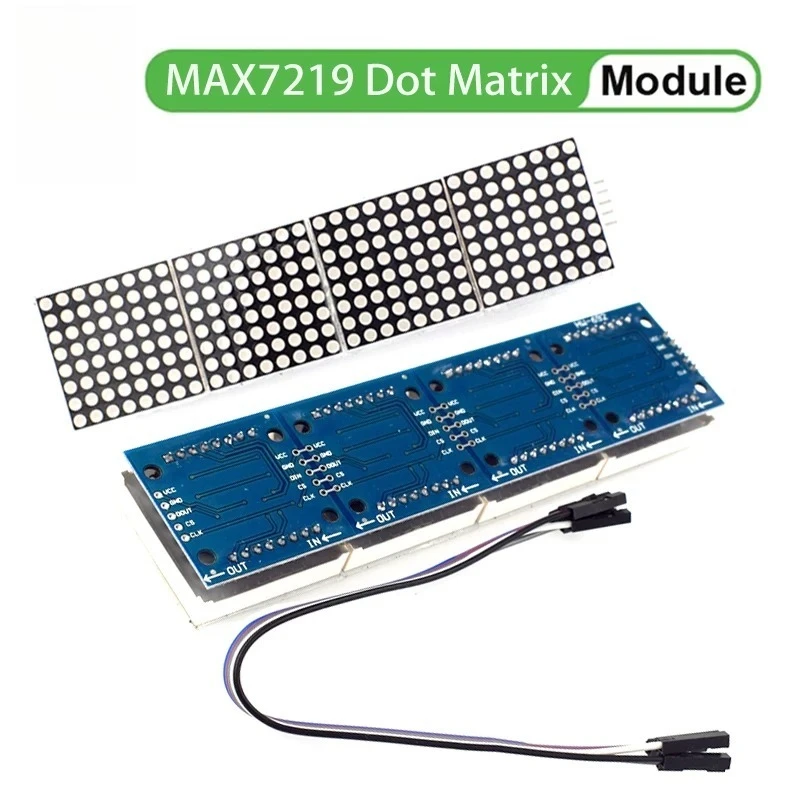 MAX7219 Dot Matrix Module 32x8 4 in 1 LED Display Modules Drive with 5Pin Wires for Arduino Raspberry Pi