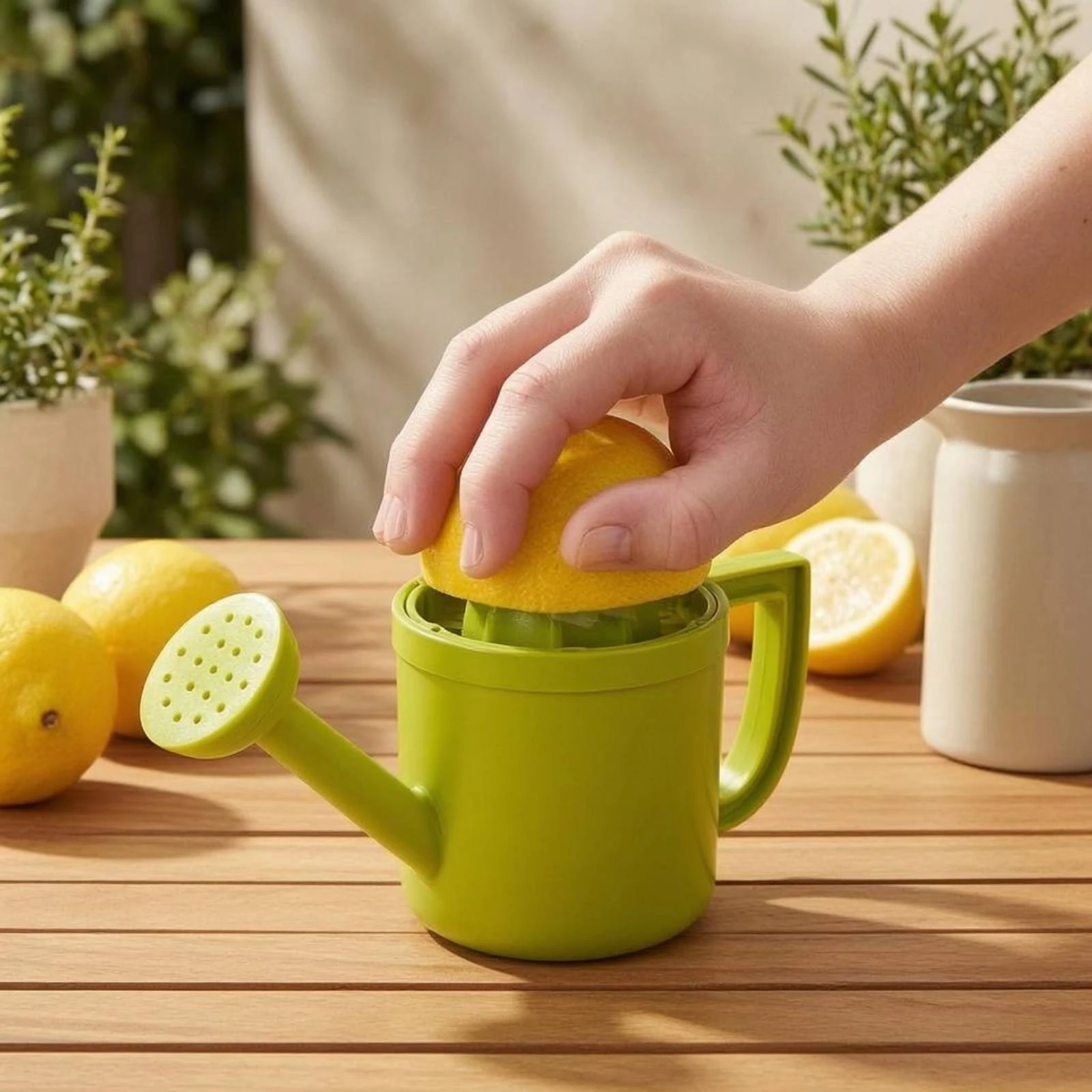 Manual Lemon Juicer Side Handle Lemon Juicer Handheld Lime Juicer Watering-Can Shaped Kitchen Tool Compact