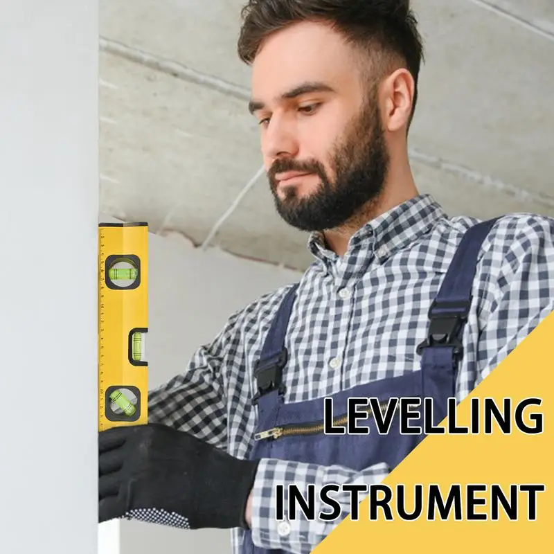 Leveler Tool Spirit Level Ruler With 4 Bubbles Shock Resistant Torpedo Level For Construction Picture Hung Wall Writing Painting