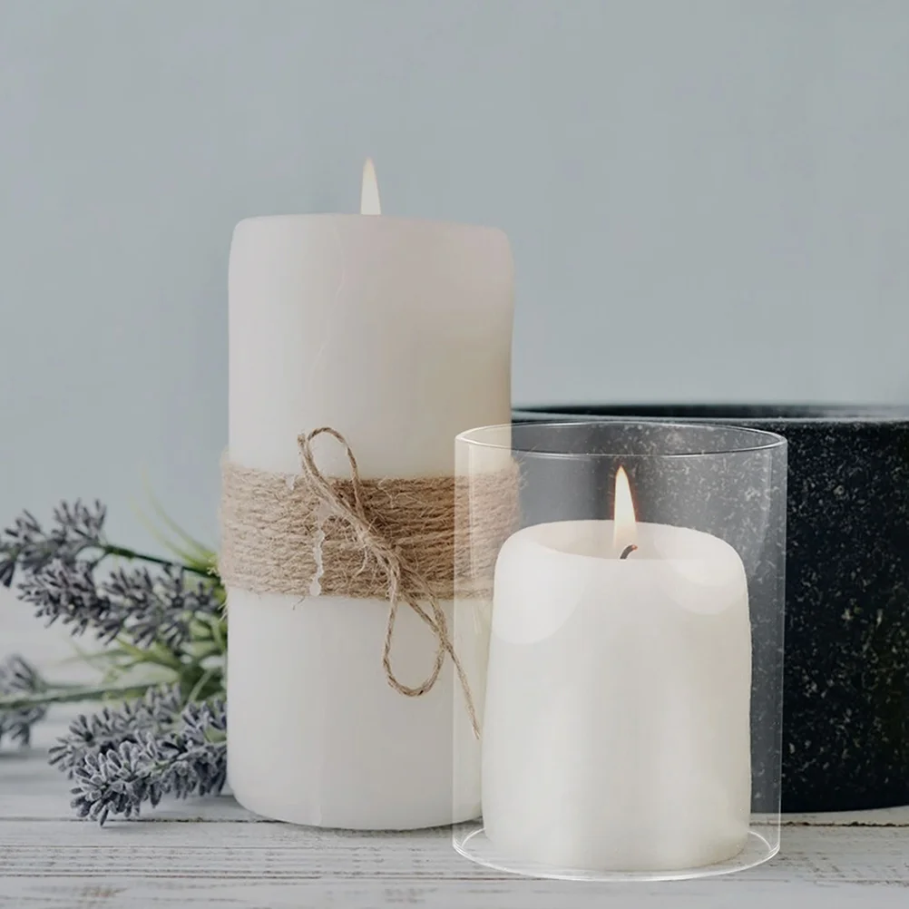 

Transparent Glass Holder Sleeve 4x4inch Clear Cylinder Open Ended for Home Party Wedding Decor Glass Shade Replacement