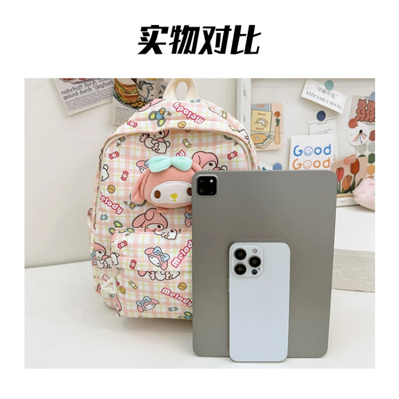 Sac d'école de dessin animé de grande capacité pour enfants, Hello Kitty, Corée, maternelle, sac à dos pour garçons et filles, mignon, printemps, nouveau, 2024