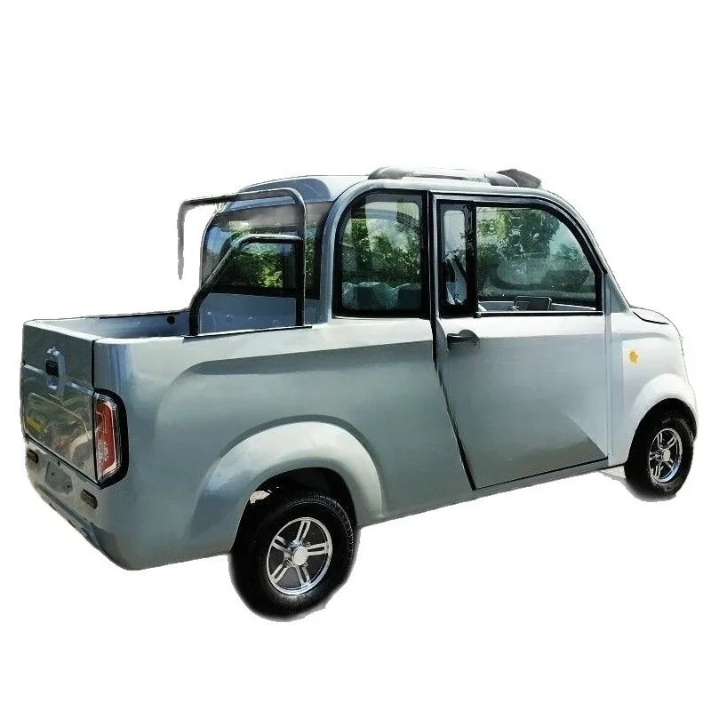 Closed four-wheel electric vehicle pickup truck pulling truck household electric vehicle passenger and cargo dual-purpose
