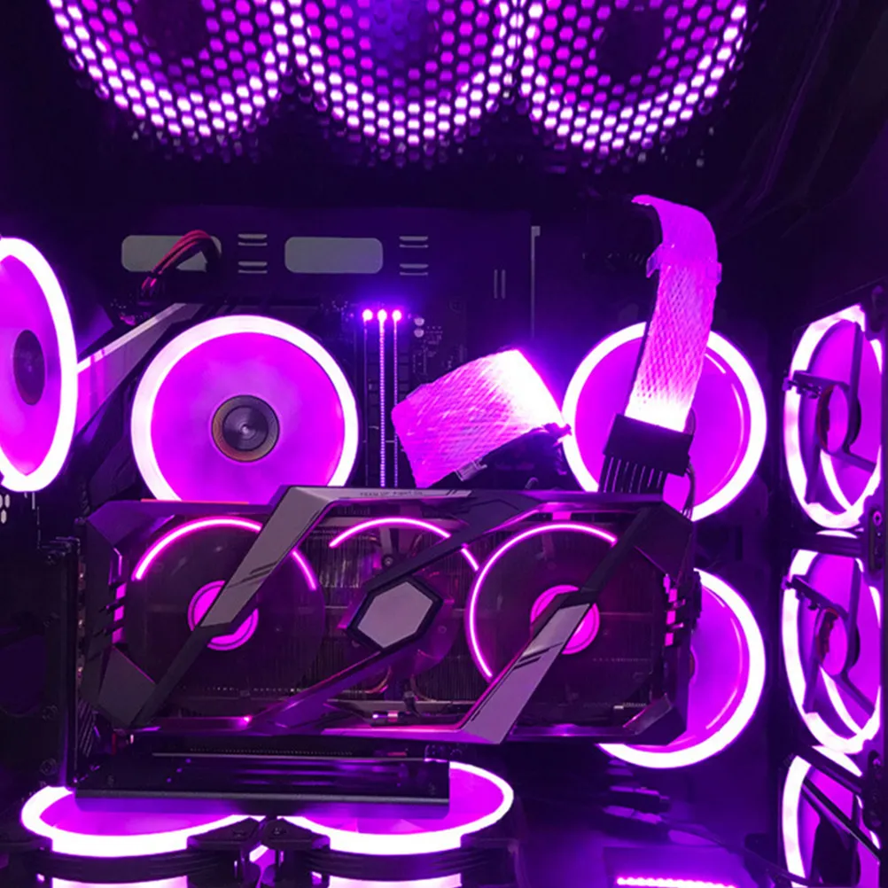 

Гибкий сетчатый удлинительный кабель RGB 24Pin с оплеткой для синхронизации ARGB, кабель питания для материнских плат ATX, компьютерный аксессуар