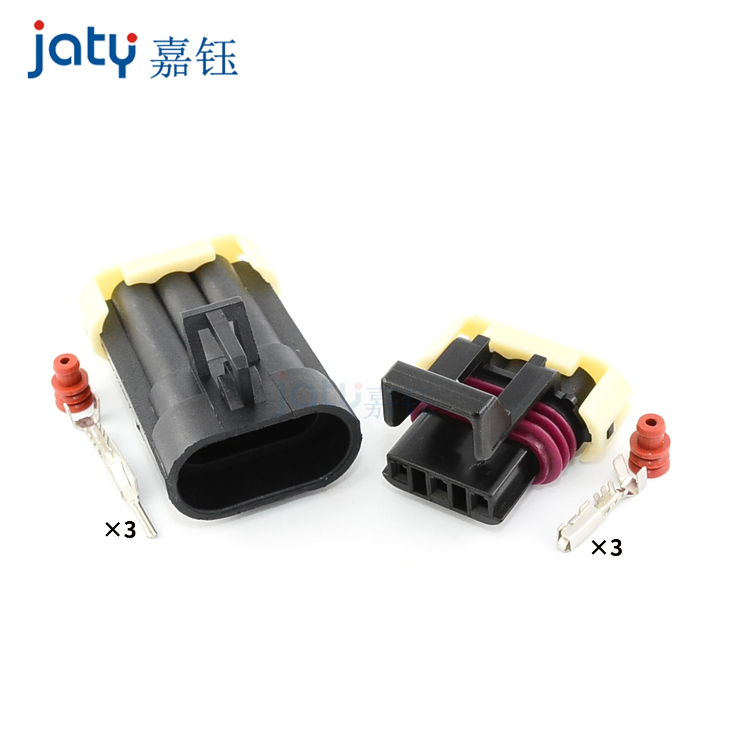 Jaty 1Set 3-Pin الأسود Metri-Pack 150 ذكر أو أنثى استشعار درجة الحرارة التوصيل السيارات موصل مقاوم للمياه 12129615/12110293