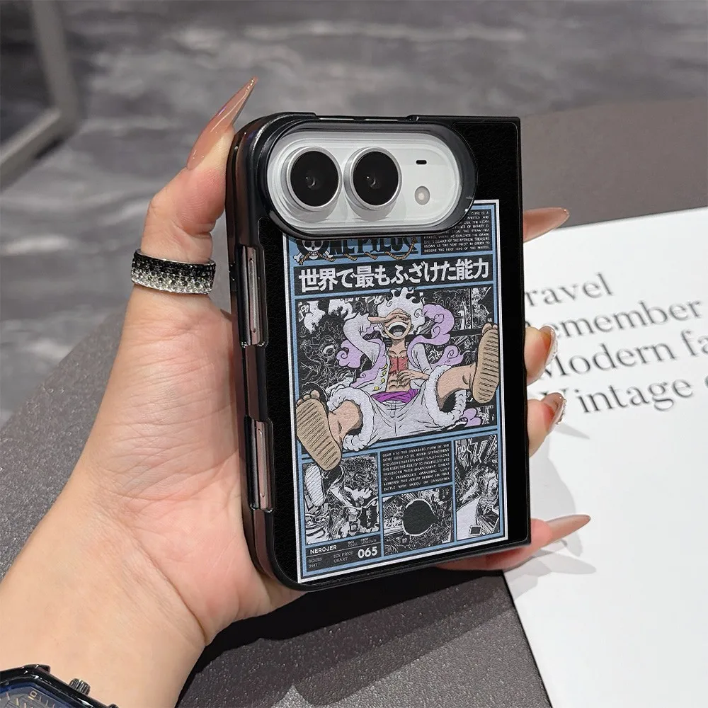 Comic O-Ones P-Pieces New Folding Phone Case for iPhone Duo Fold Shockproof duo Back fold Hard Skin texture Cover