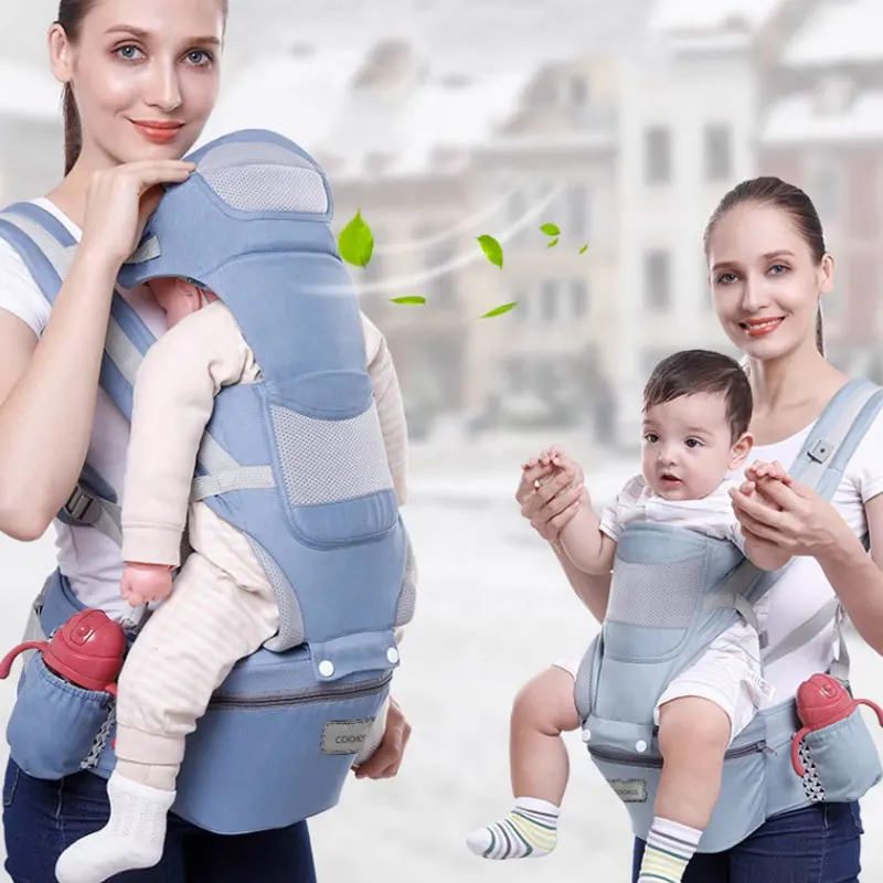 Mochila ergonômica com assento de quadril, Suporte infantil com apoio de cabeça, Canguru Wrap Bag Sling, Recém-nascido para criança