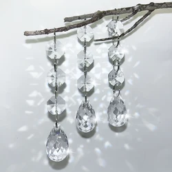 5 Strings Acrylic Crystal Pendant Table Lamp Chandelier Hanging Decoration Wedding Party Decoration DIY Christmas Decoration