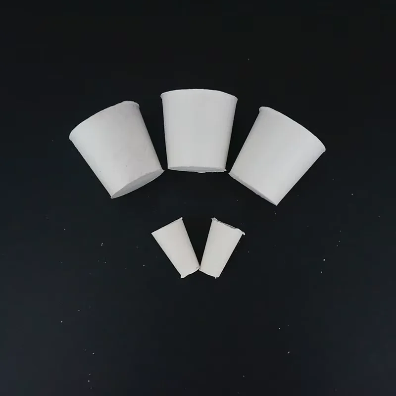 White Solid Rubber Stopper Push-In Sealing Plug Laboratory Rubber Plug Pipe Tank Bottle Tapered Hole BungVarious Sizes