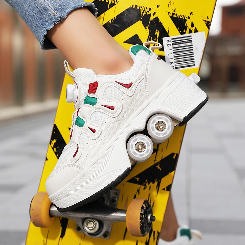 2026 Children's Big Wheel Walking Shoes, Outdoor Roller Skates, Extendable Wheel Roller Skates, Teenagers Sneakers Kids Gift view 3