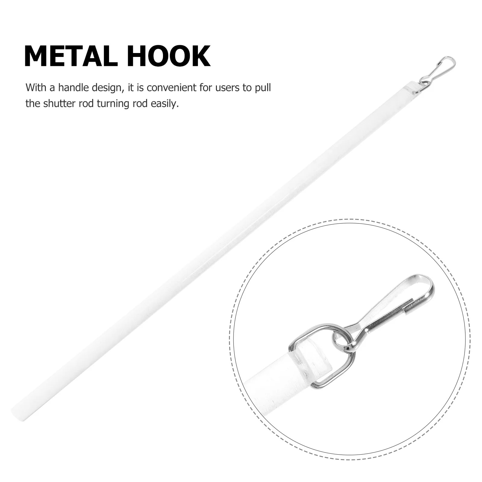 Transparent Acrylic Curtain Pull Rod Drapery Wand with Hook for Vertical Blinds Replacement Blind Opener Smooth Operation Sturdy