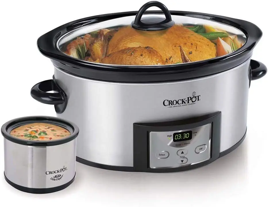 T6-Quart Countdown Programmeerbare Ovale Slowcooker Met Dipper, Roestvrij Staal, SCCPVC605-S