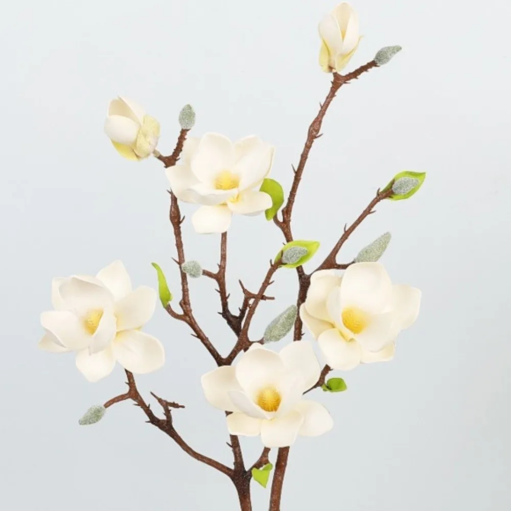 Real Touch Artificial Magnolia Flower Handmade Realistic Faux Magnolia Branch AVE Artificial Simulation Big Magnolia