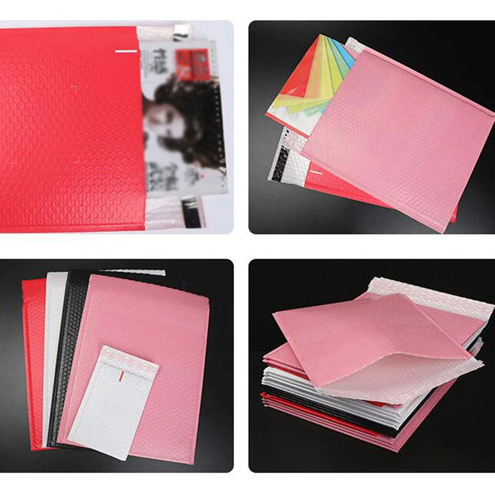 

50Pcs Bubble Pouch Waterproof Lightweight Shockproof Packaging Bag Pink 15x11cm for Business Delivery Transport