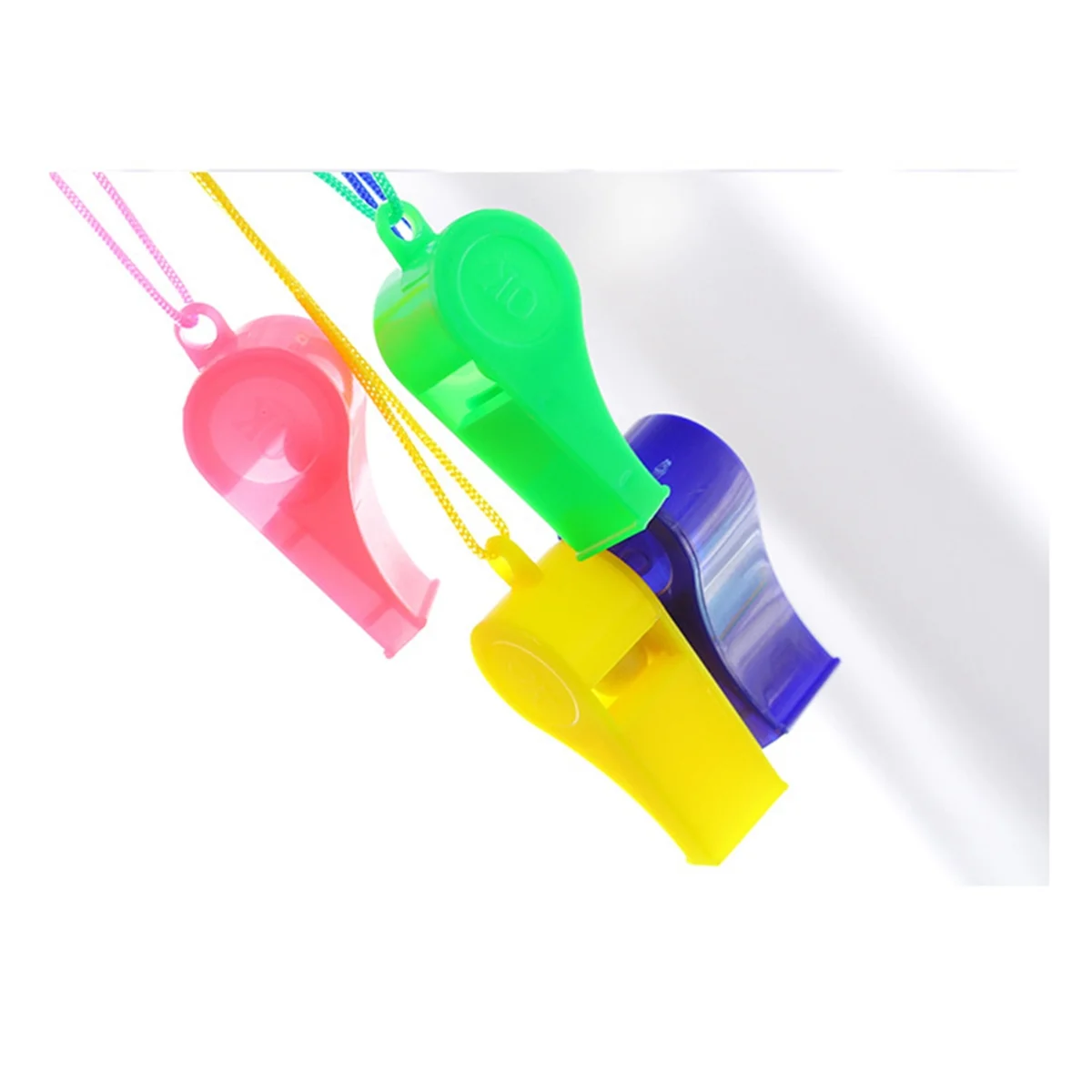 A72Z Plastic Whistle Colorful Cheer Referee Whistle with Lanyard (Random Color)