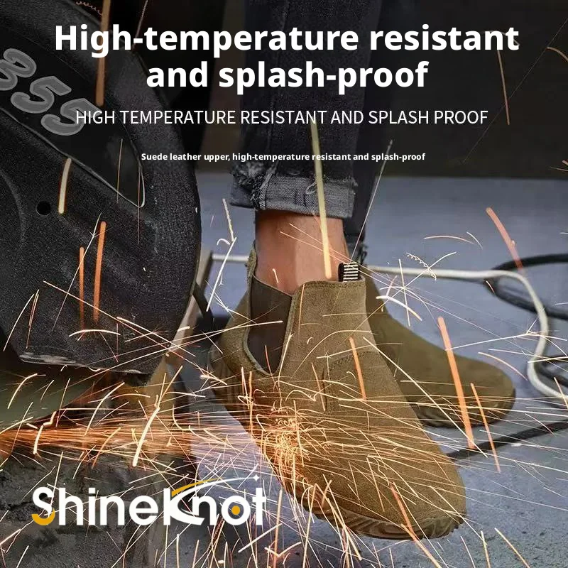SHINEKNOT Labor Protection Shoes Men's Steel Toe Caps Anti Smash And Anti Stab Safety Shoes Welding Construction Site Work Shoes