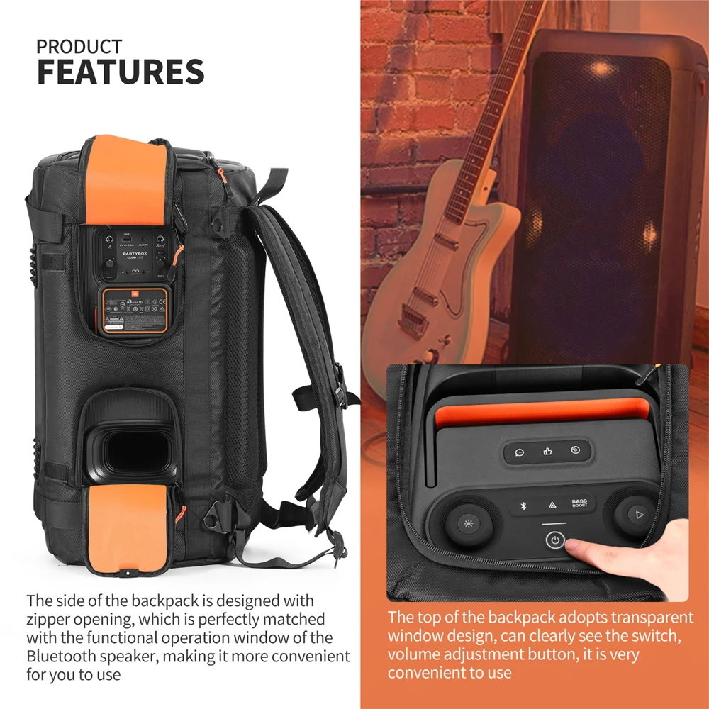 Сумка для динамика, дорожный чехол, замена для JBL PARTYBOX 120, сумка-тоут для переноски динамика, рюкзак, чехол для Bluetooth-динамиков